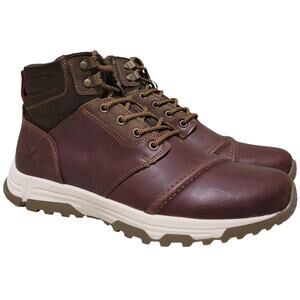 Territory Men Everglades Combat Hiking Boots Size US 10.5M Brown Leather